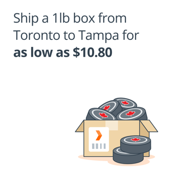 box-of-hockey-pucks-with-sendle-shipping-label-sendle-canada