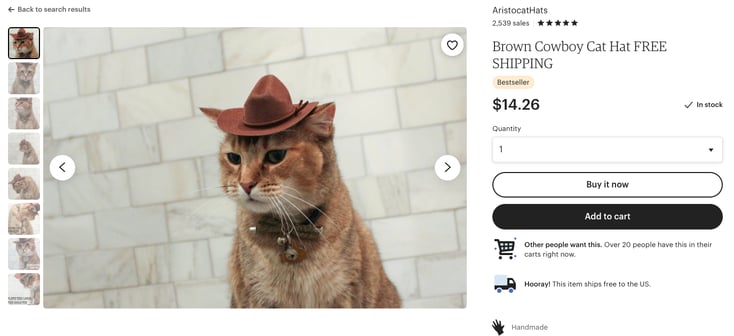 cowboy hat cat etsy payments