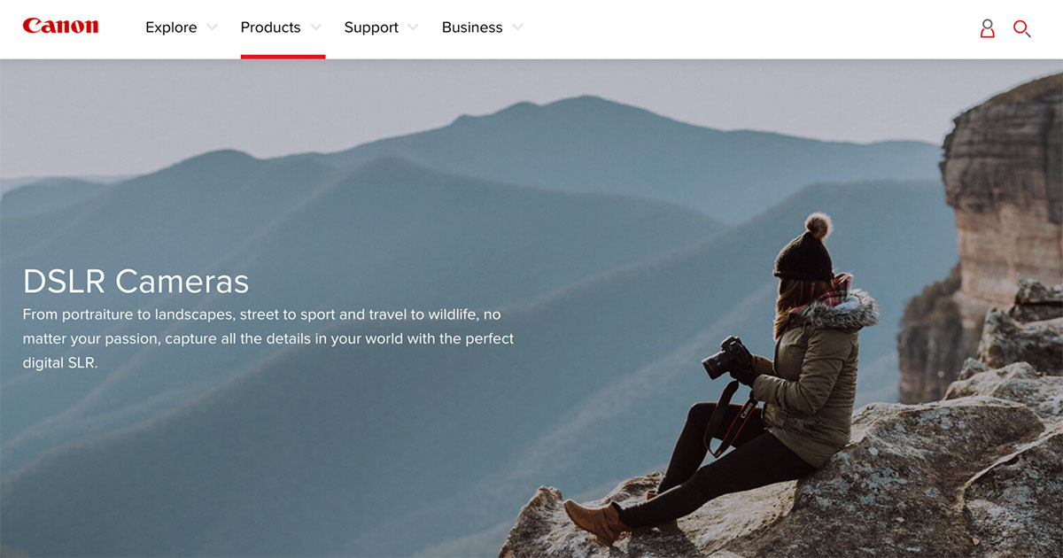 canon cameras homepage