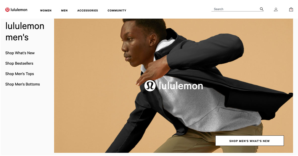 Lululemon homepage