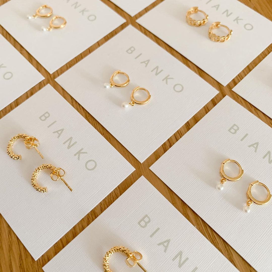BIANKO golden jewelry earrings