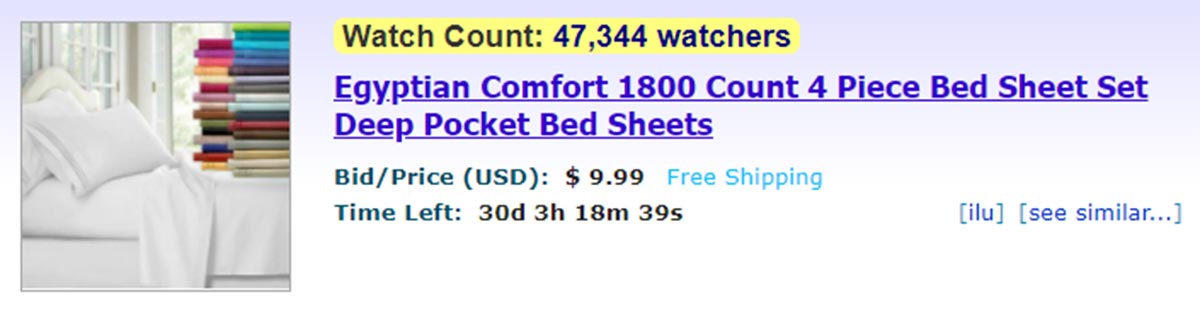 watchcount ebay most watched items