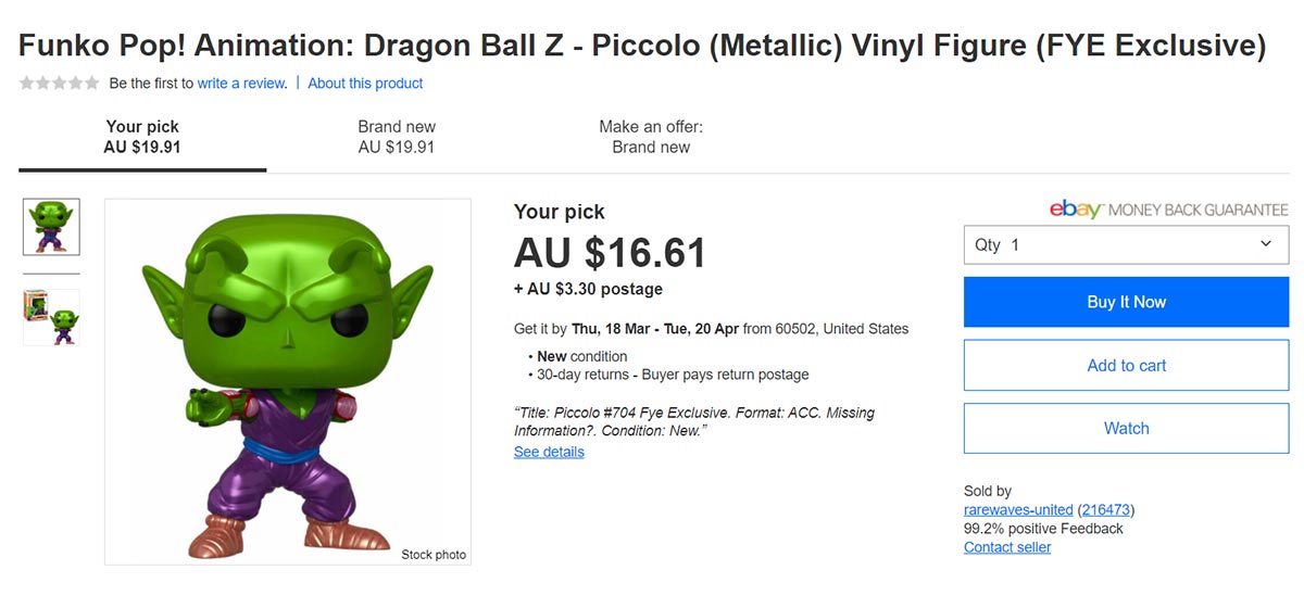 ebay top selling funko pop dragon ball z