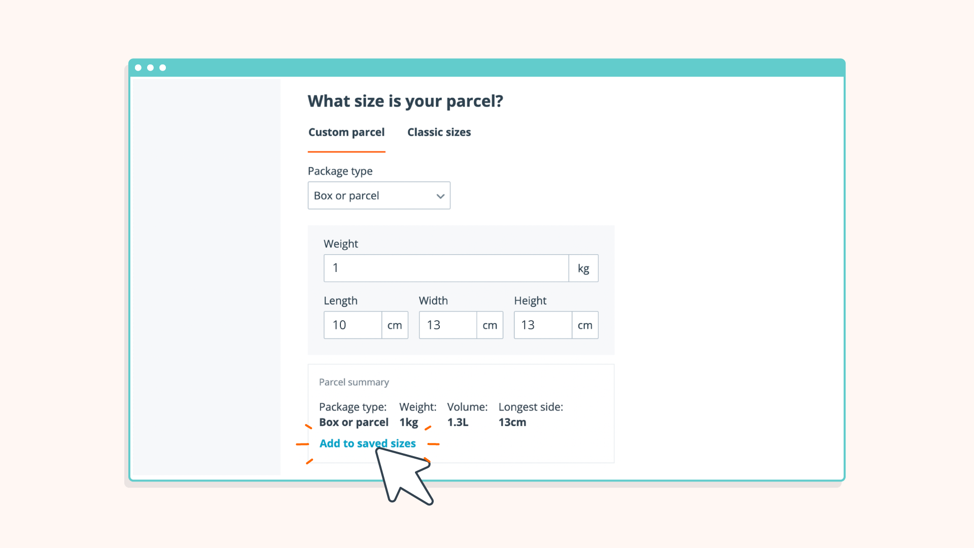 input custom size