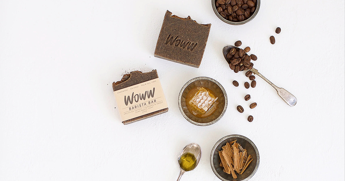 coffeebeans beezewax and coffee made eco soap
