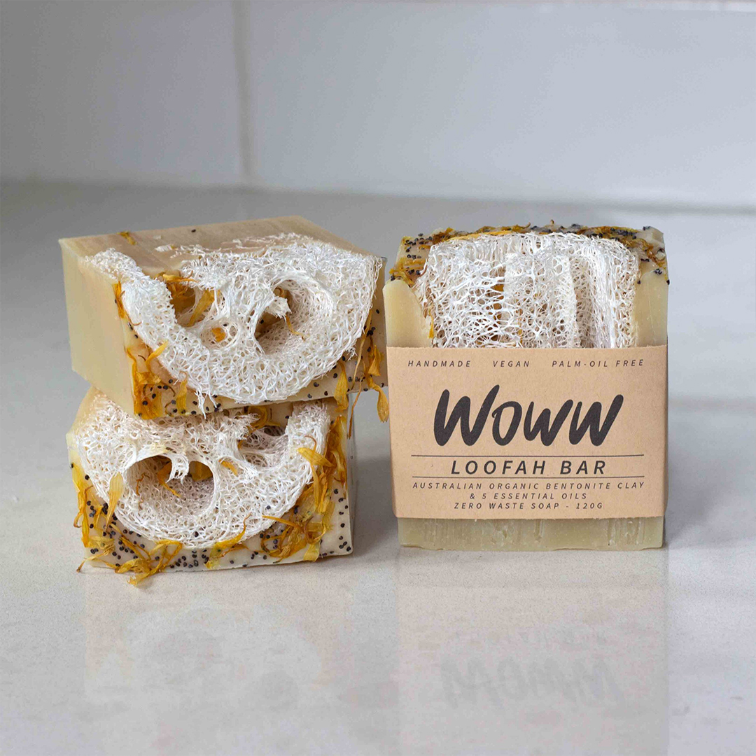 loofah infused eco friendly soap bar