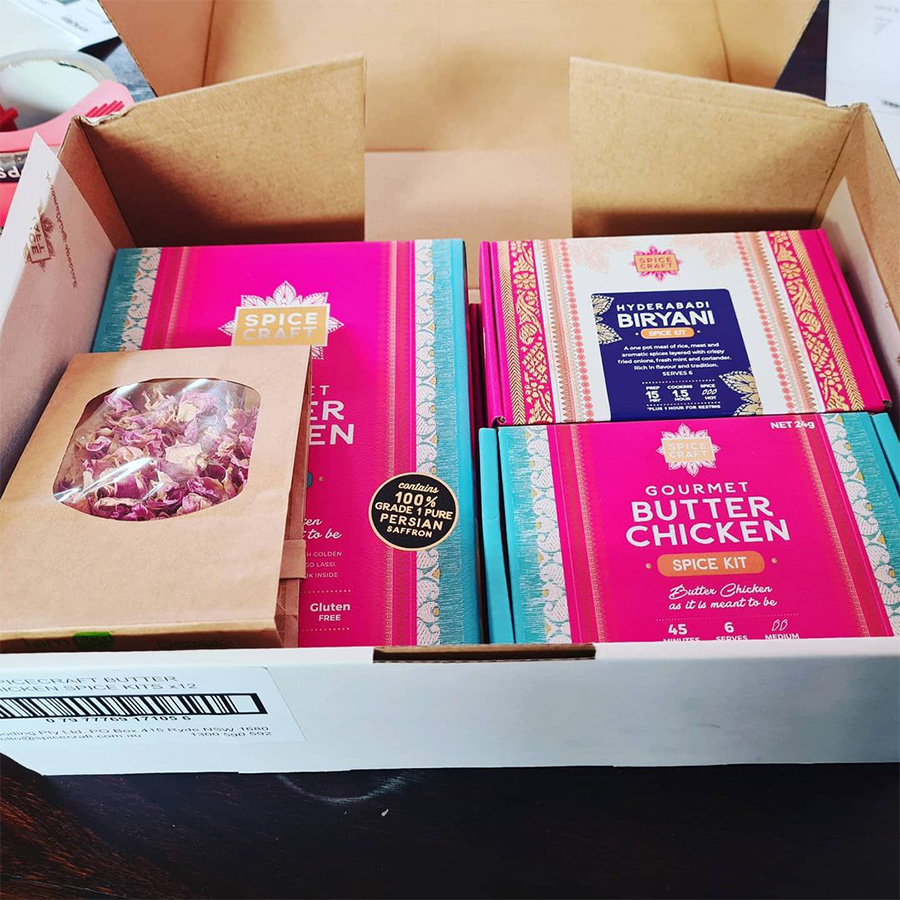 spicecraft meal kit products in a package ready for sending