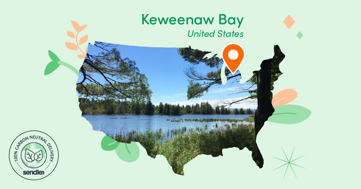map of united states pin location at keweenaw bay michigan