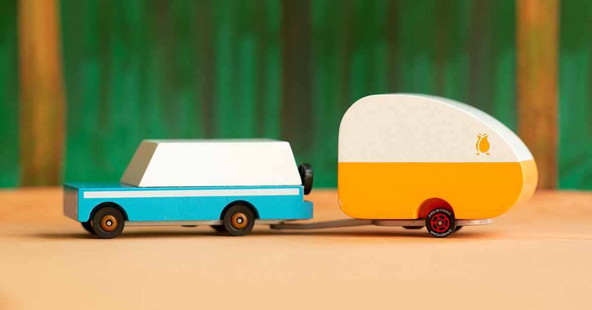wooden toy car and truck