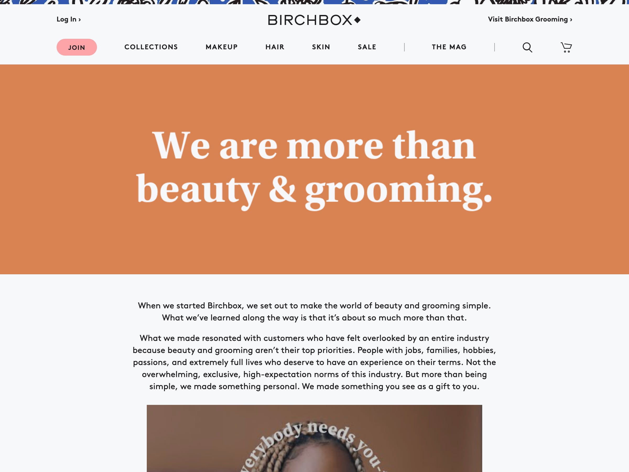 Birchbox About Us page example