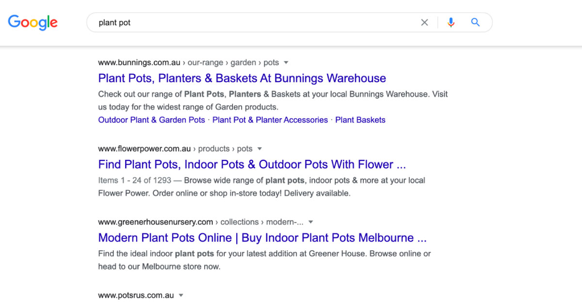 plant google serp