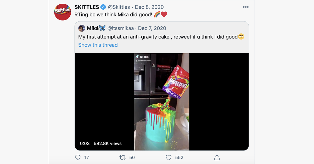 skittles user generated content twitter